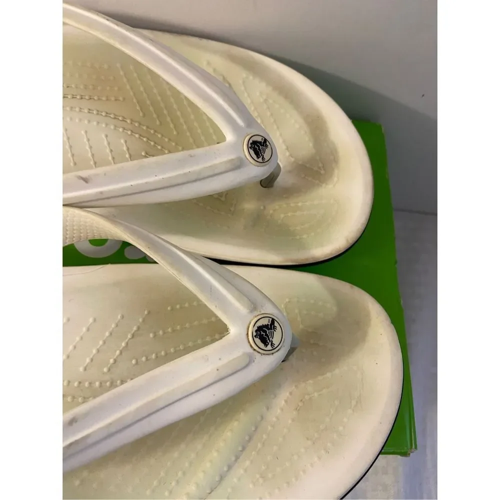 Crocs flip‎ flops white discoloration men’s 11